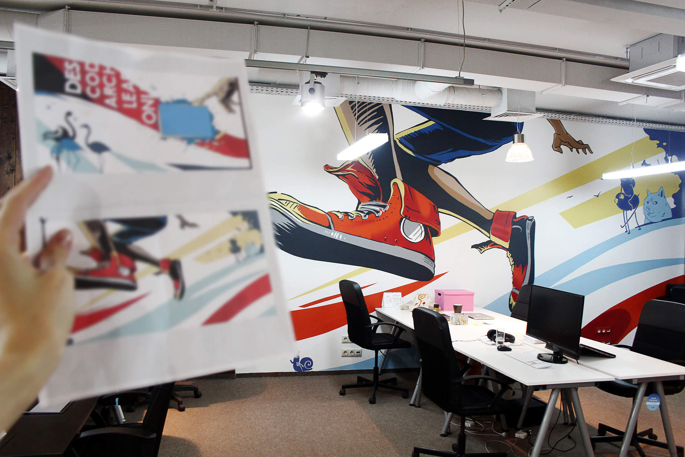 Роспись офиса Нетология-групп. Граффити в офисе АйТи компании