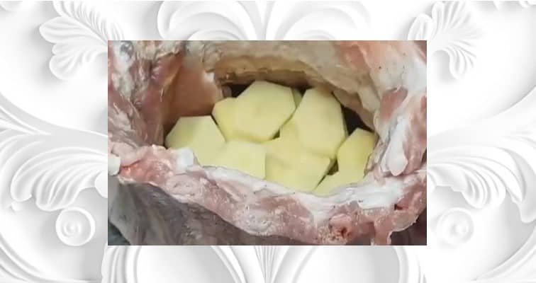 Приготовление мясного «пенька» из ребрышек с картошкой: шаг 5