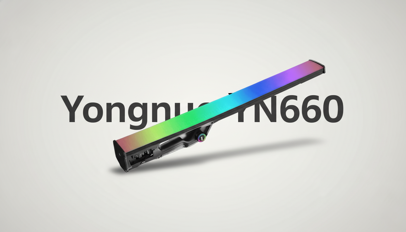 Промо-изображение светового жезла Yongnuo YN660 с радужным градиентом в режиме RGB