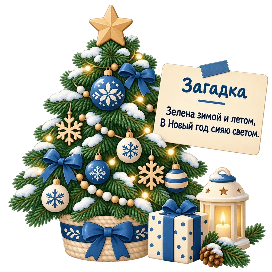 Новогодняя ёлка с запиской-загадкой для новогоднего домашнего квеста
