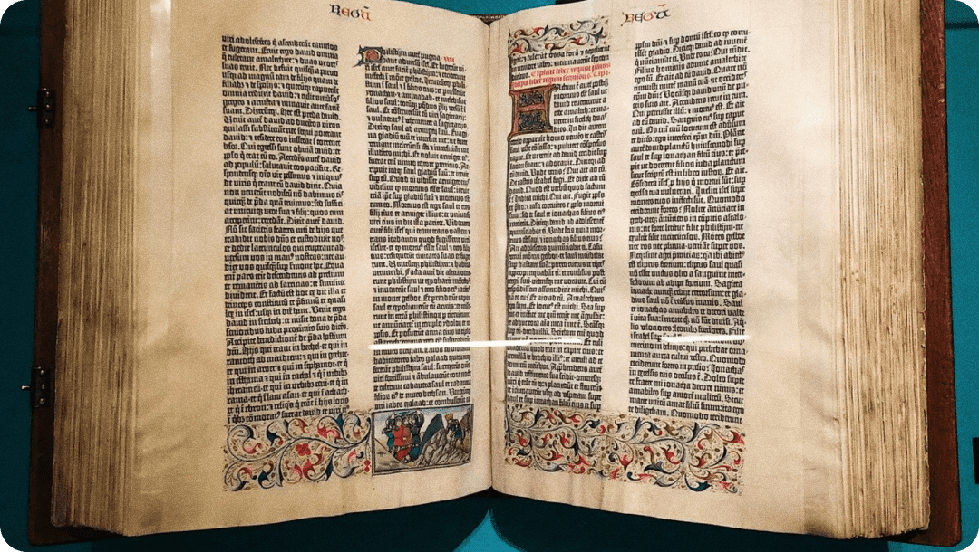 Какой была самая 1 книга. Первая печатная Библия Иоганна Гутенберга. Первая книга Библия Иоганн Гутенберг. Инкунабула Библия Гутенберга.