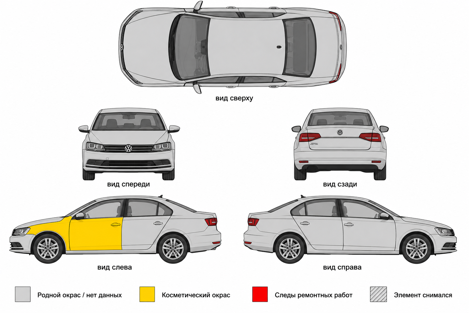 Карта ЛКП Volkswagen Jetta