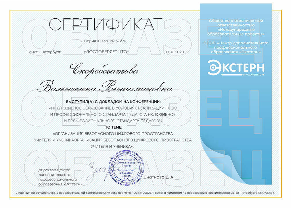 Ооо международные образовательные проекты экстерн санкт петербург