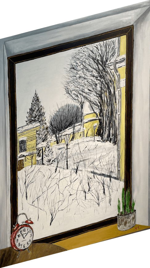 Зимний пейзаж в исполнении художника Владимира Толкачева