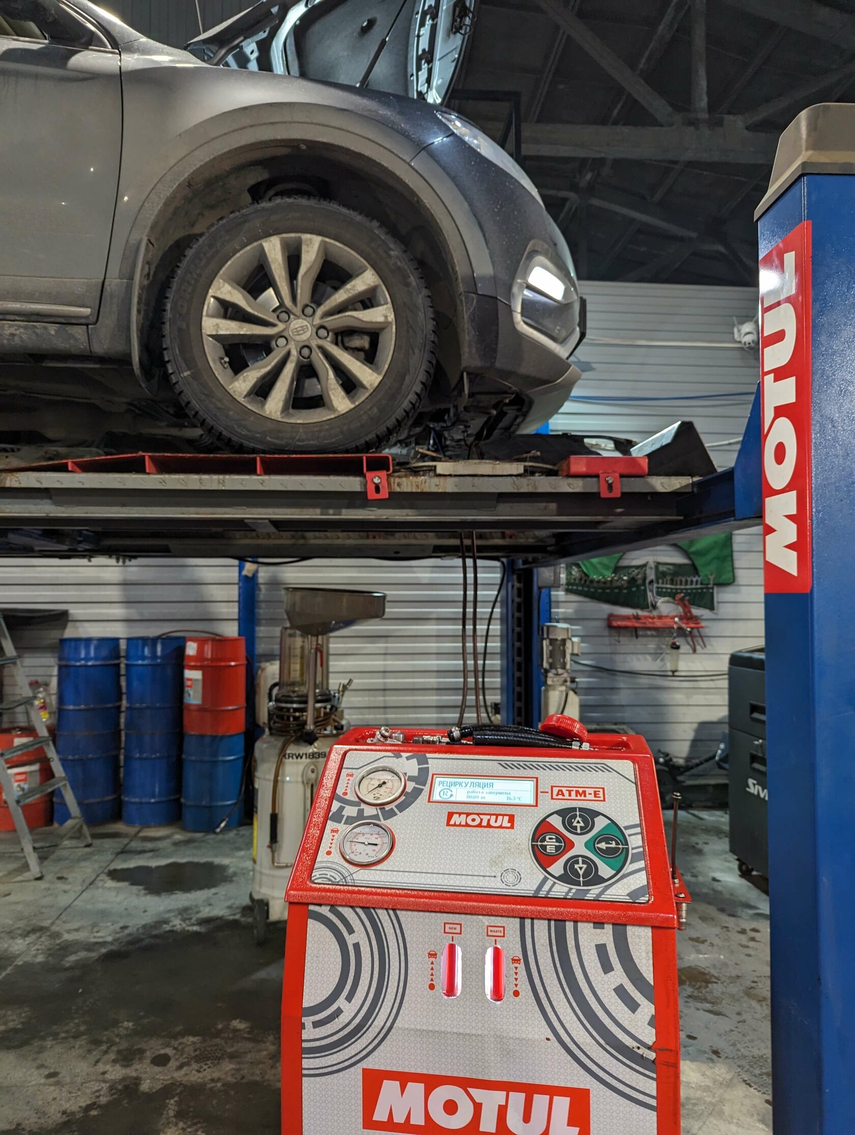 Результат аппаратной замены масла Geely