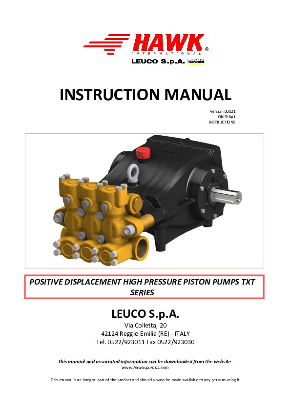 Instruciton manual for HAWK equipment