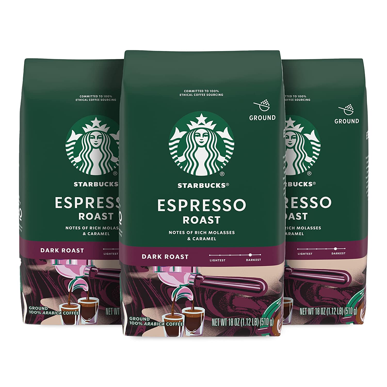 Starbucks Dark Roast Ground Coffee Flavor.