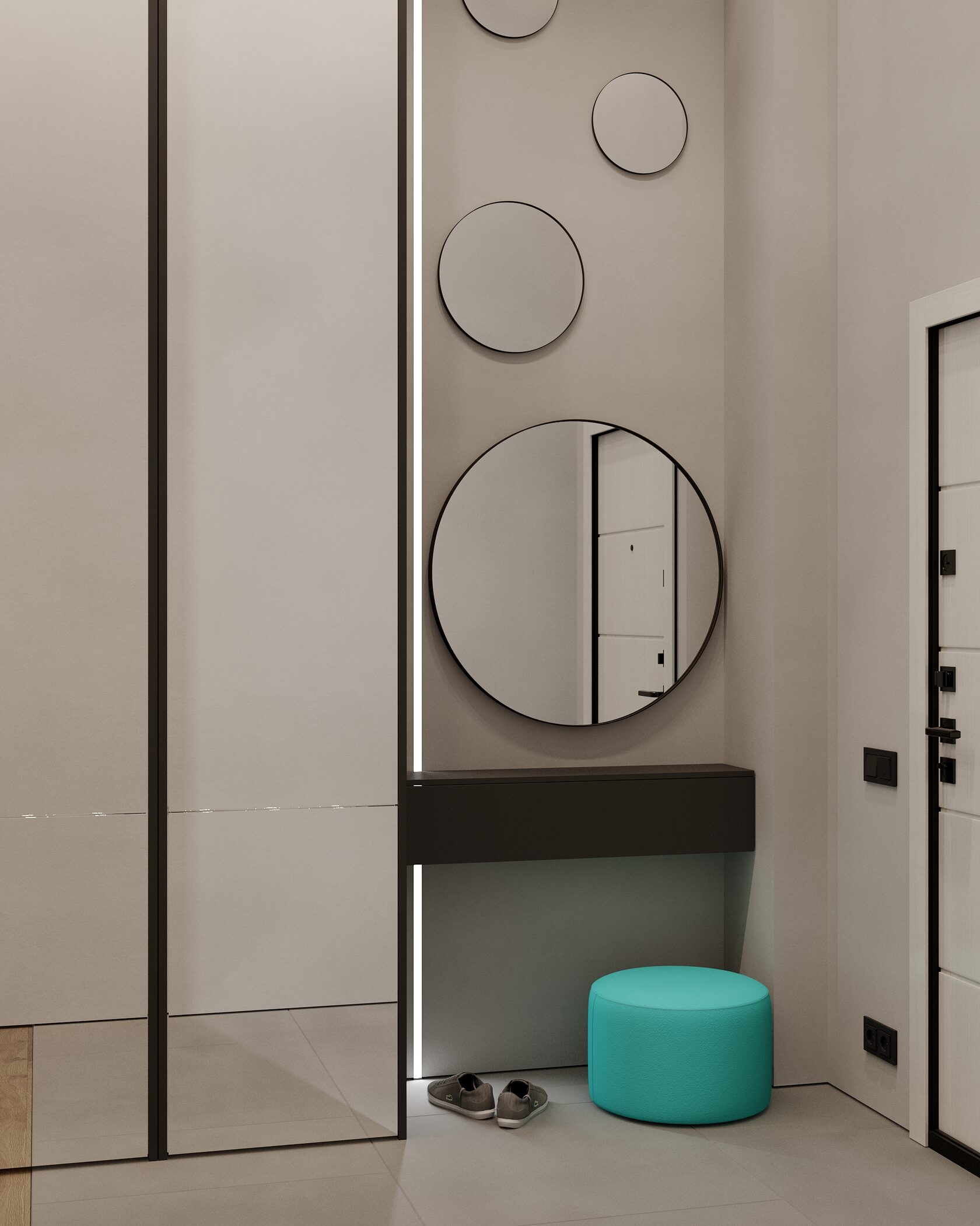 тумба при входе с зеркалом 