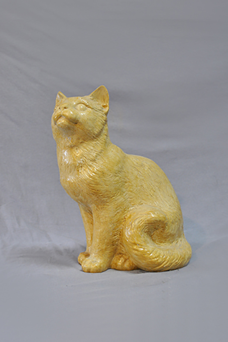 скульптура сидящего кота керамика