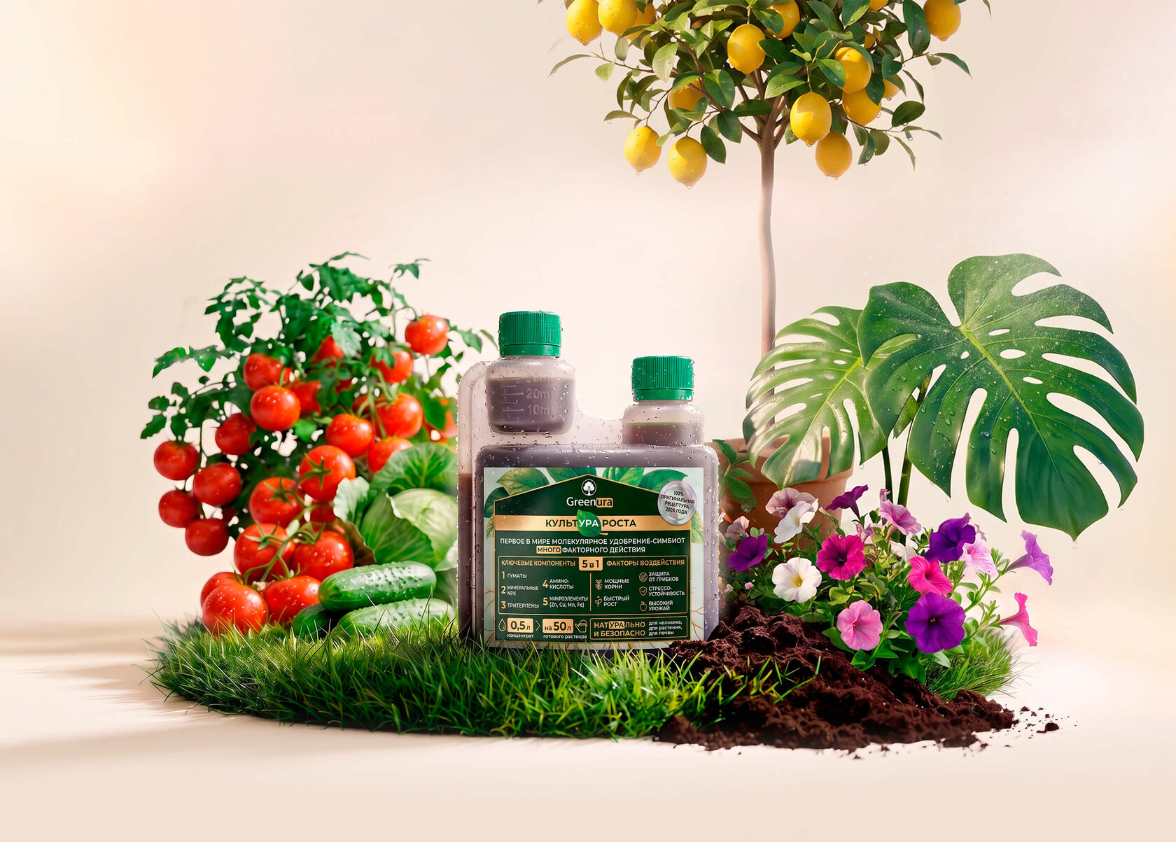 удобрение GREENURA — Комплексная забота в одном флаконе
