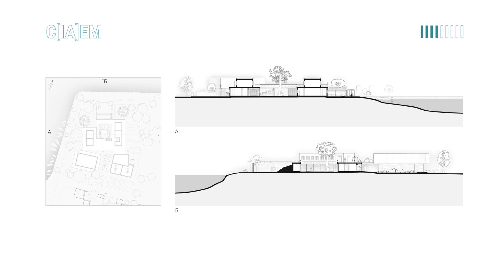 Игровая зона на открытом воздухе между комнатами подростков в частной вилле. Двор с внедрением стены для боулдеринга/скалолазания. Благоустройство частной территории.