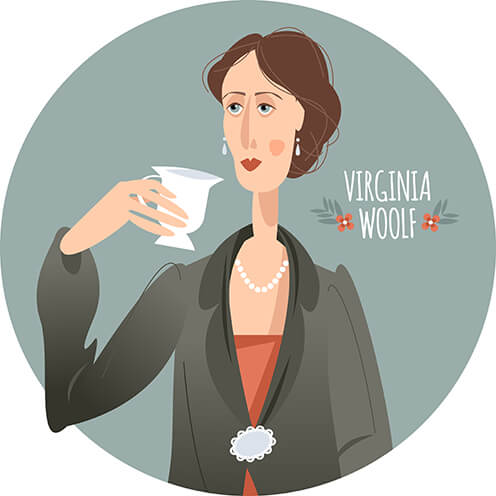 Вирджиния Вулф. Векторная иллюстрация