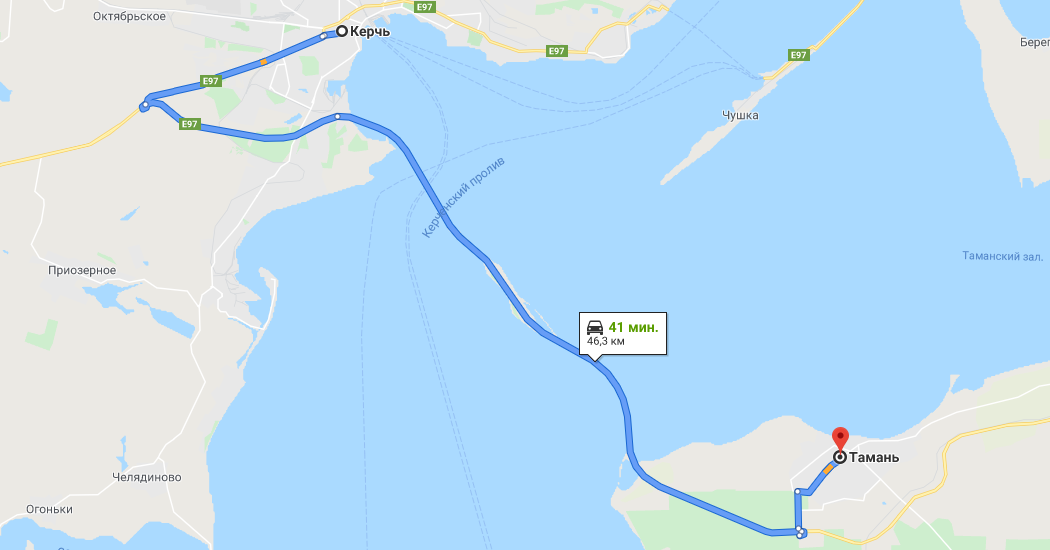 Маршрут Керчь Тамань