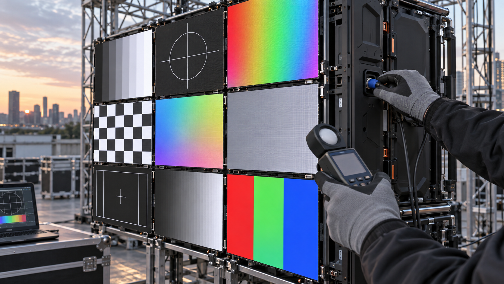3D Рендер — тестирование LED-модулей и питания