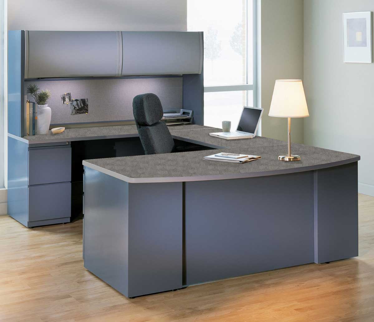 мебель офисная серая с синим