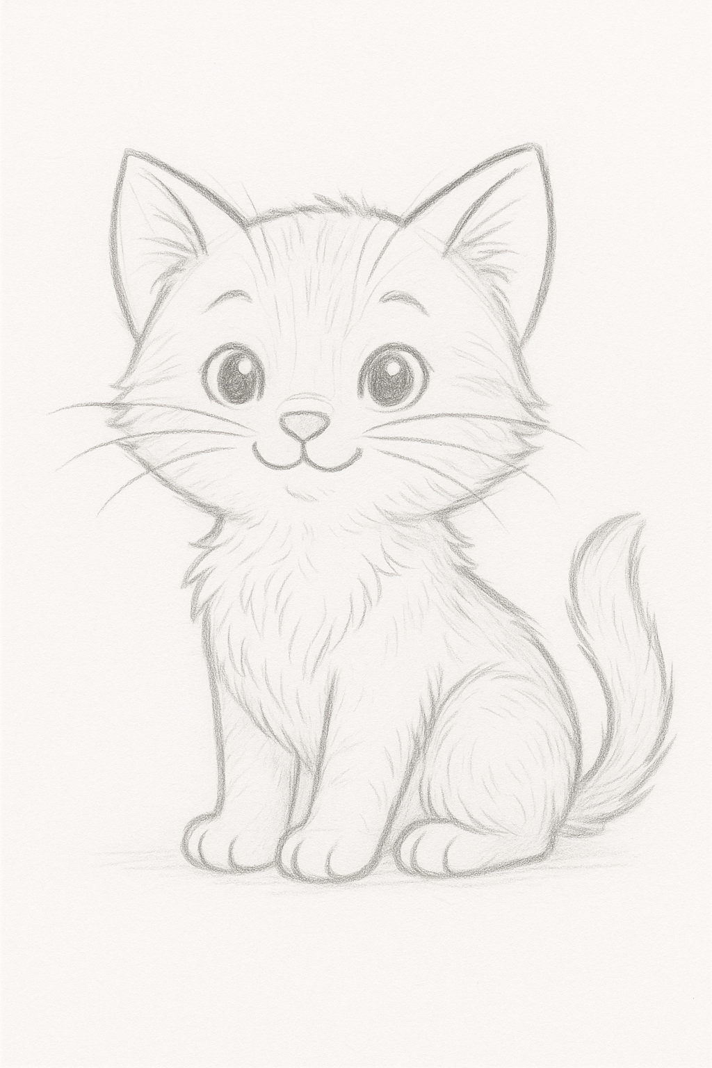 Как нарисовать котёнка карандашом поэтапно: мастер‑класс для детей