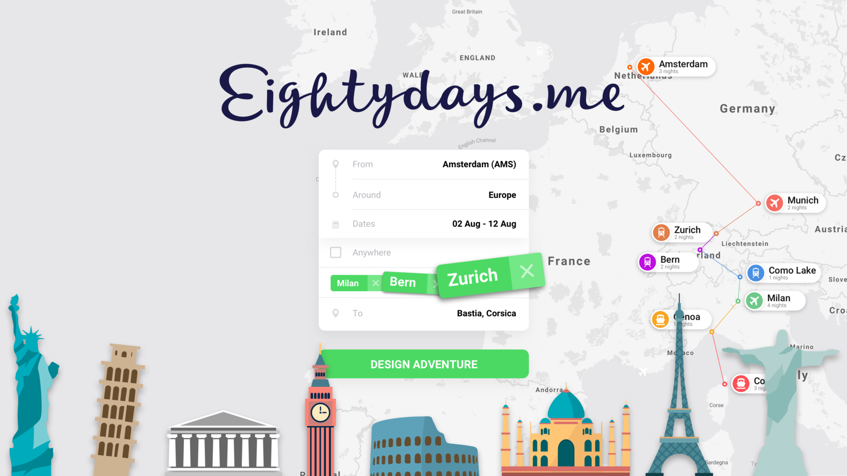 multi destination trip planner expedia