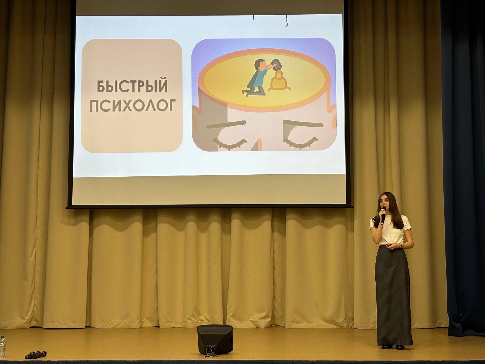 Психолог на выступлении