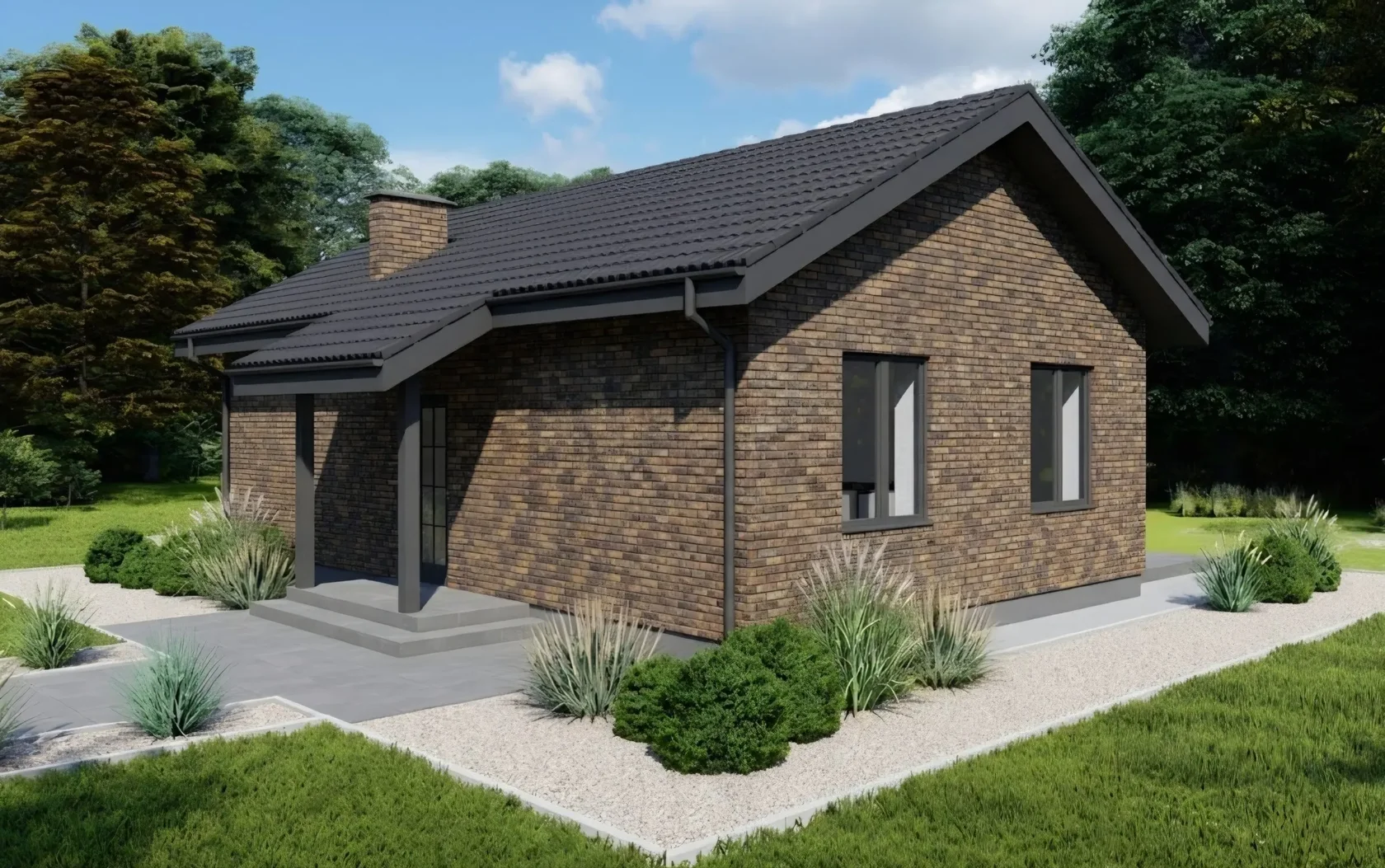 Проект одноэтажного дома 1-71 — 71 м²