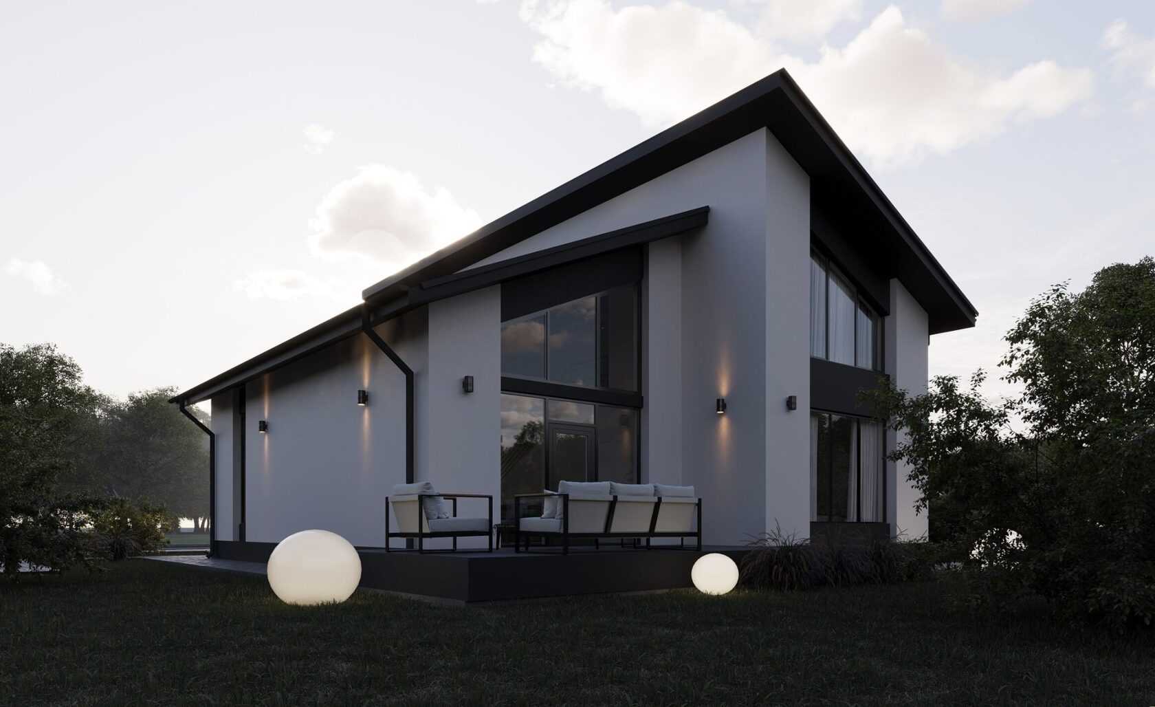Проект двухэтажного дома ART HOUSE U130, 130 м²