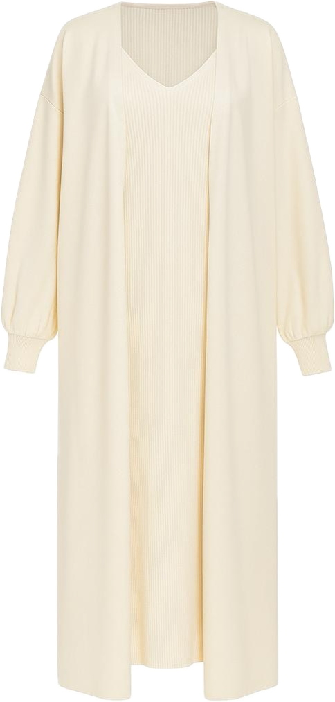 платье молочное с накидкой кардиганом