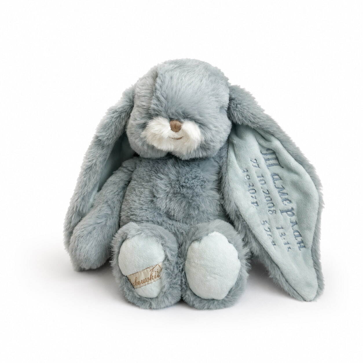 Зайчик Cuddly Kanini голубой с вышивкой