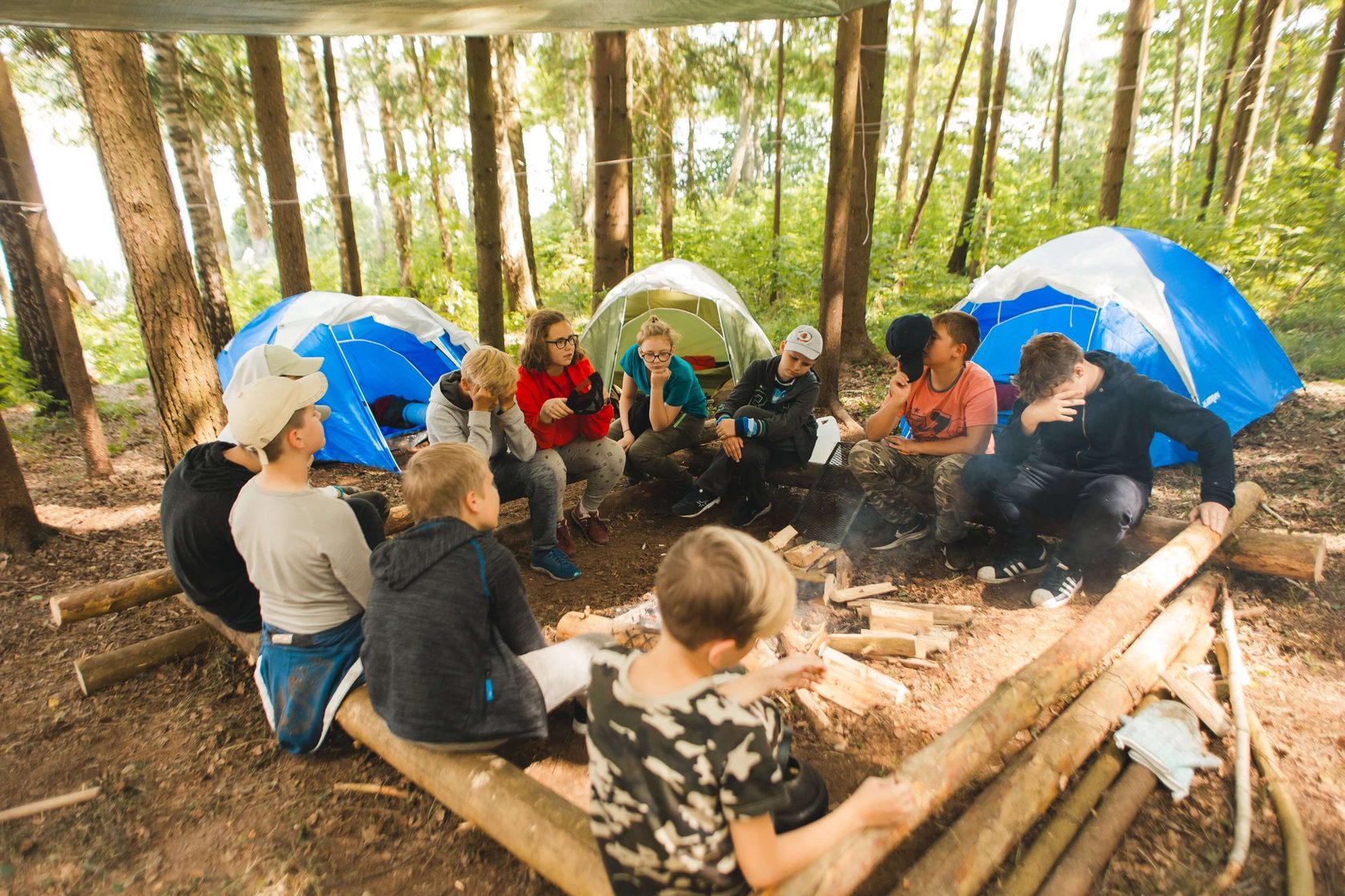 Child Camp near Lake