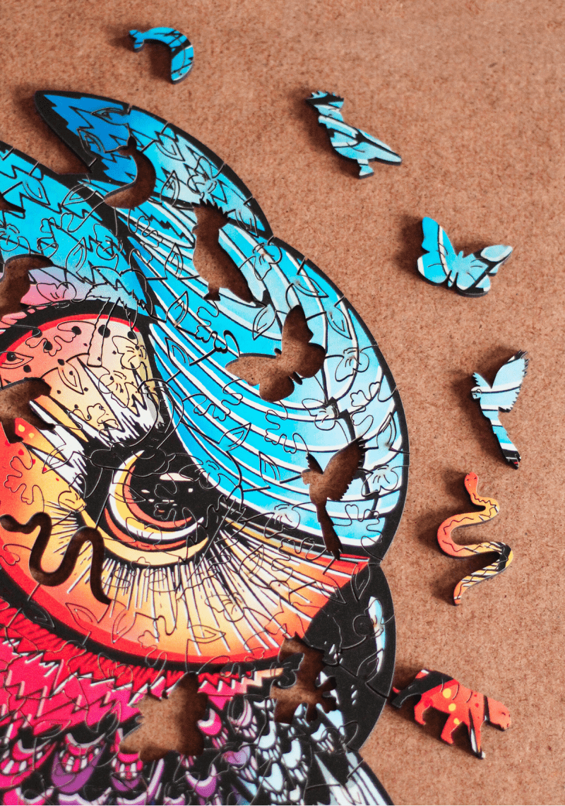 Wooden eco-friendly animal shaped jigsaw owl puzzle perfect gift for kids