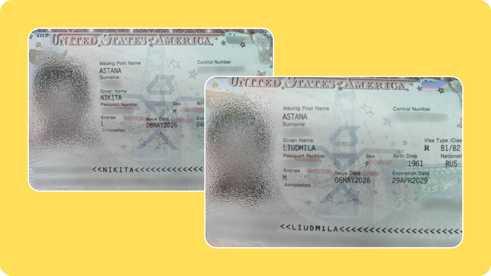 Одобренные визы США клиентов A&K после собеседования в Астане