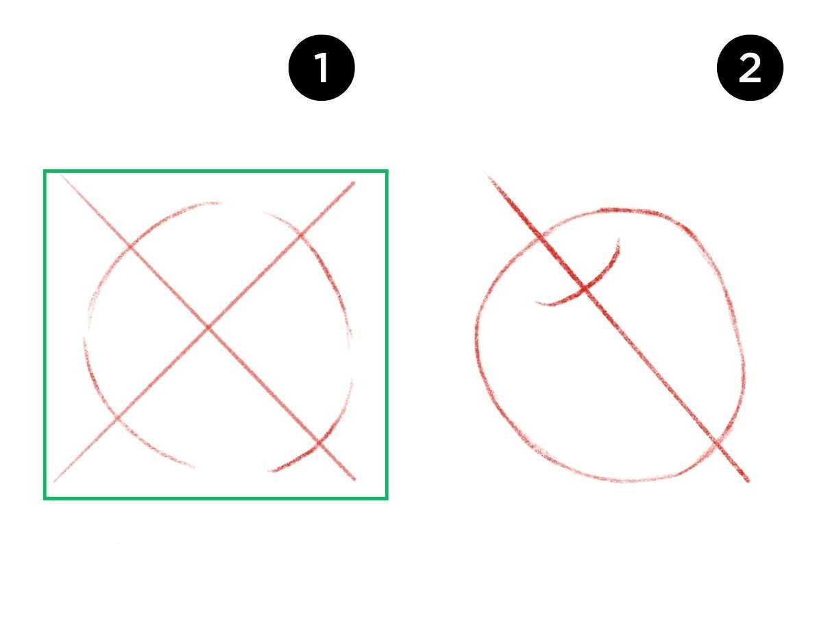 Step-by-step apple drawing