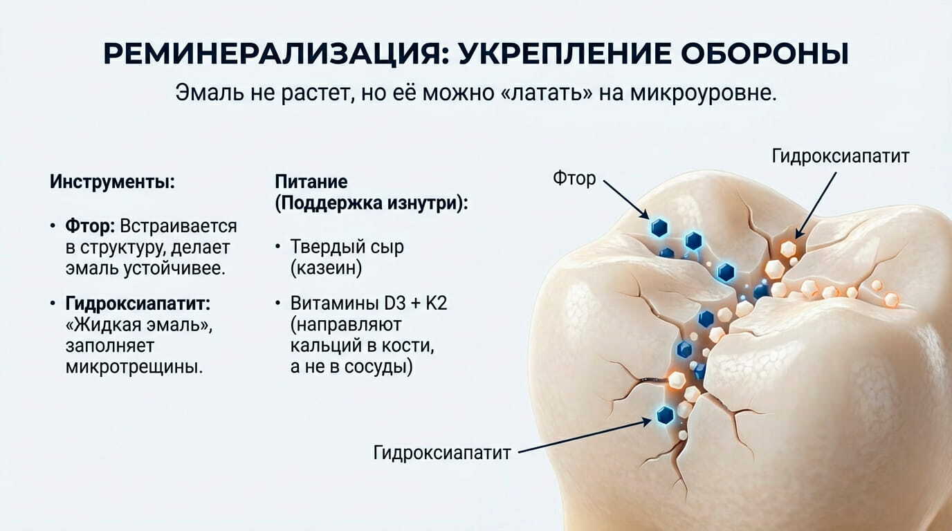 Как укрепить эмаль зубов