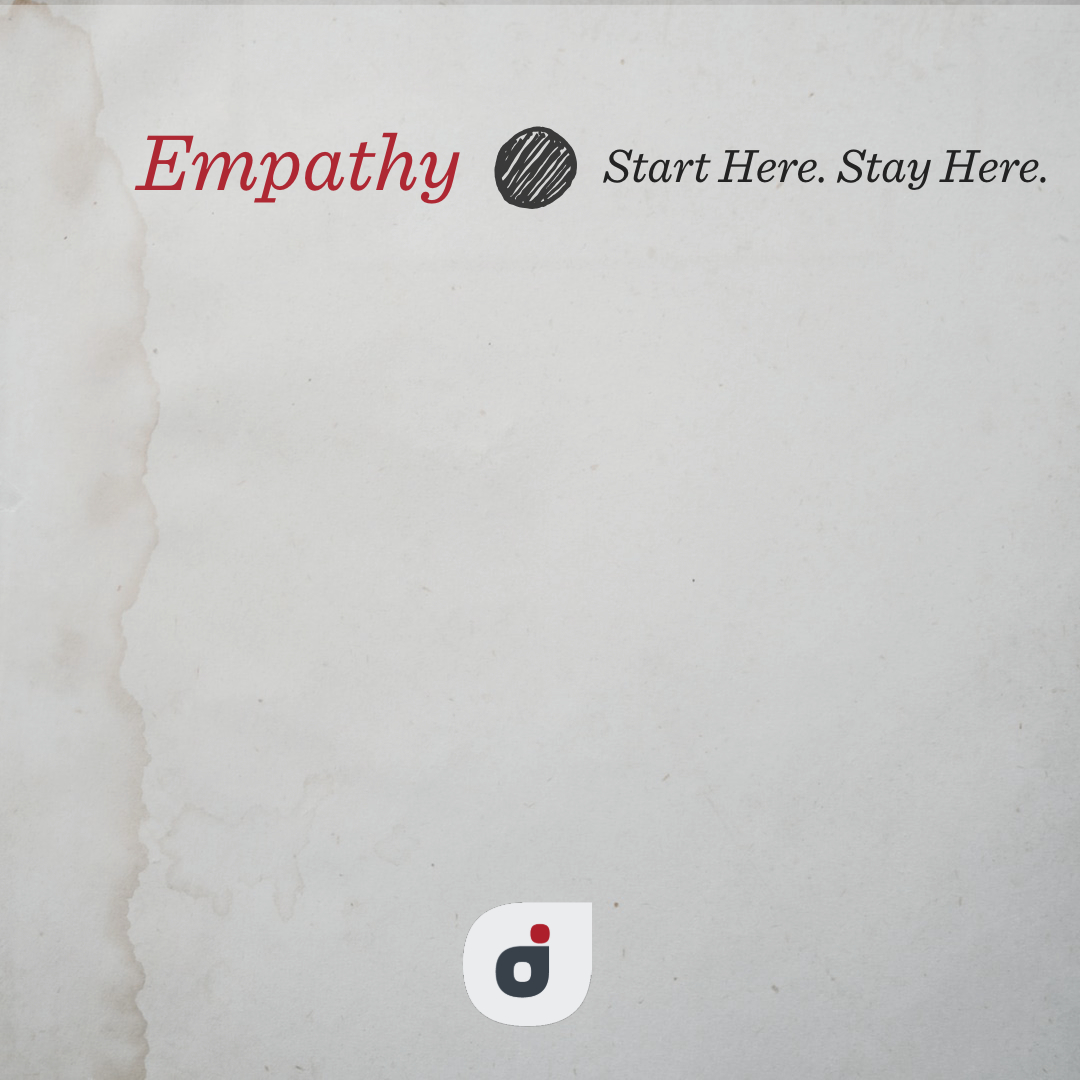 marketing plan strategy quote card about starting with and staying with empathy