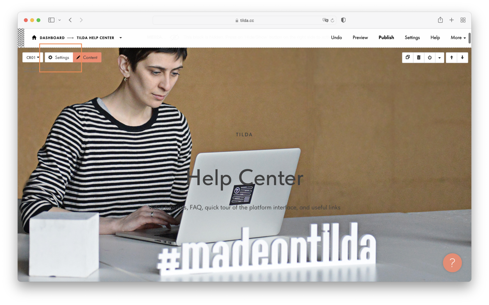 How to Set Up a Hero Section / Website Cover Page │ Tilda Help Center