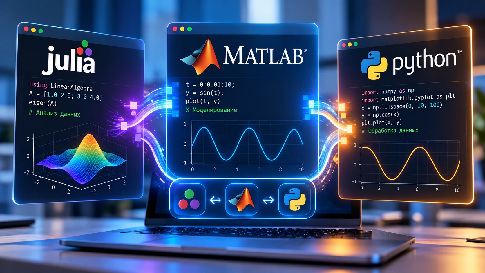 Интеграция Julia, MATLAB и Python