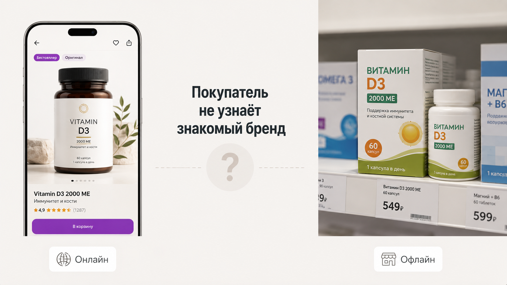 Как бренд отличается в онлайн-канале и аптеке