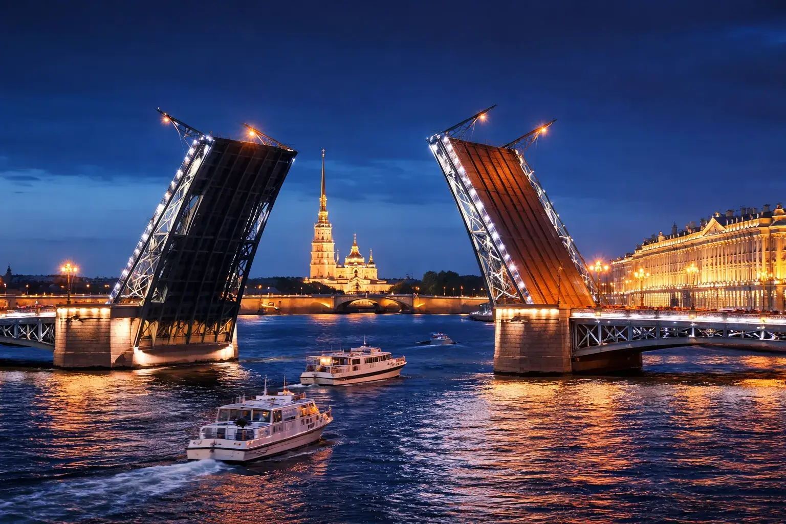 Разводка мостов в Санкт-Петербурге в 2026