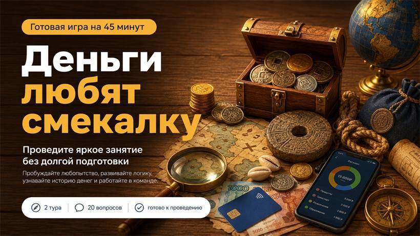 Первый слайд игры Деньги любят смекалку