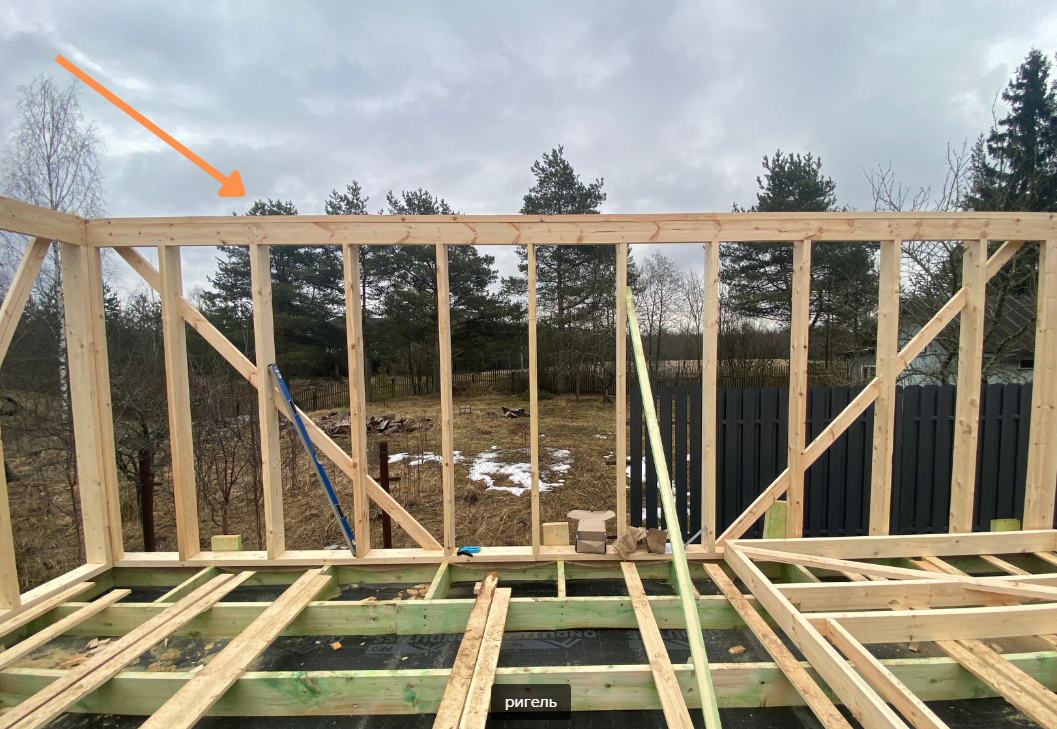 правильная установка ригеля в каркасном доме
