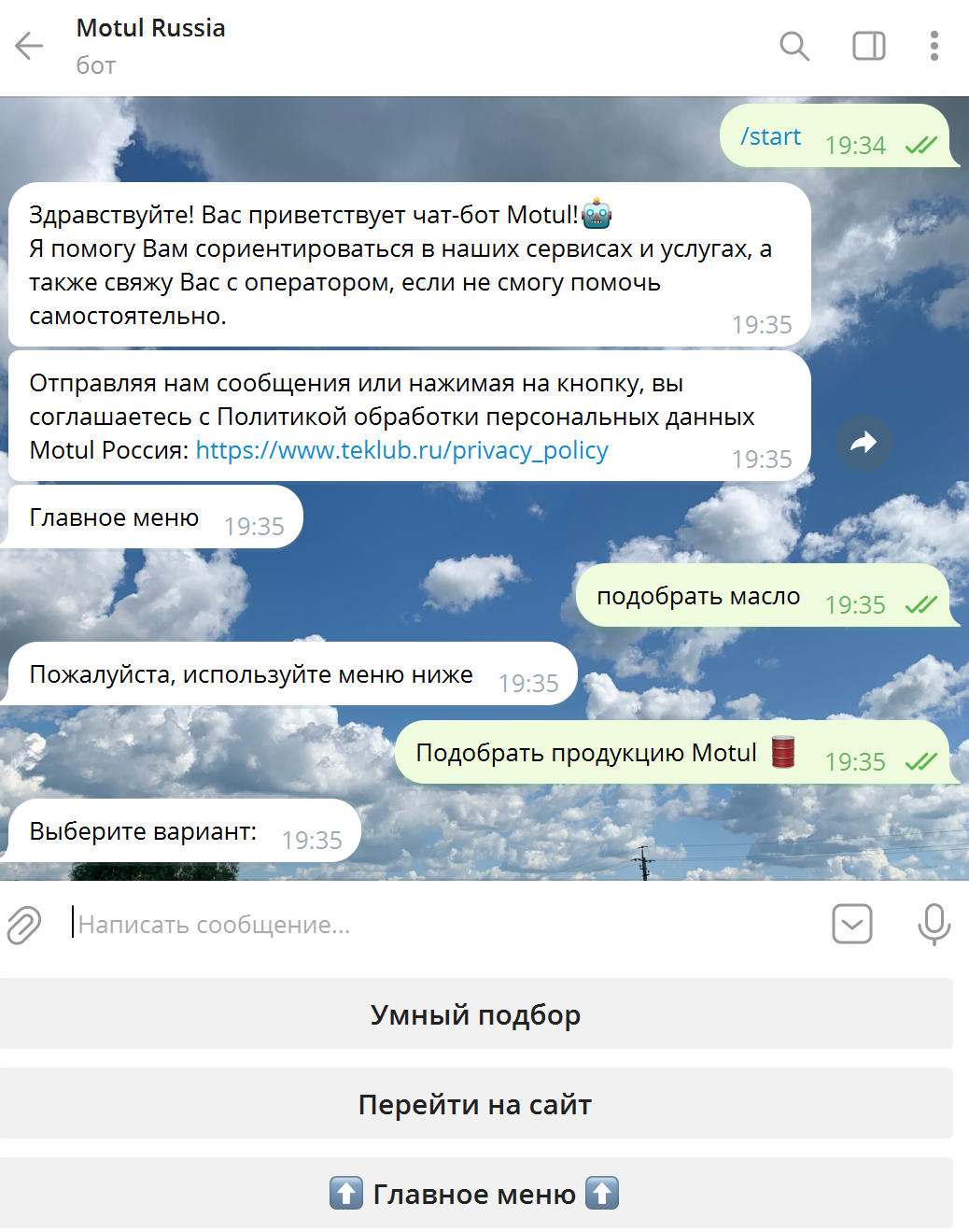 Подбор моторного масла по автомобилю - телеграм бот на основе Chat GPT