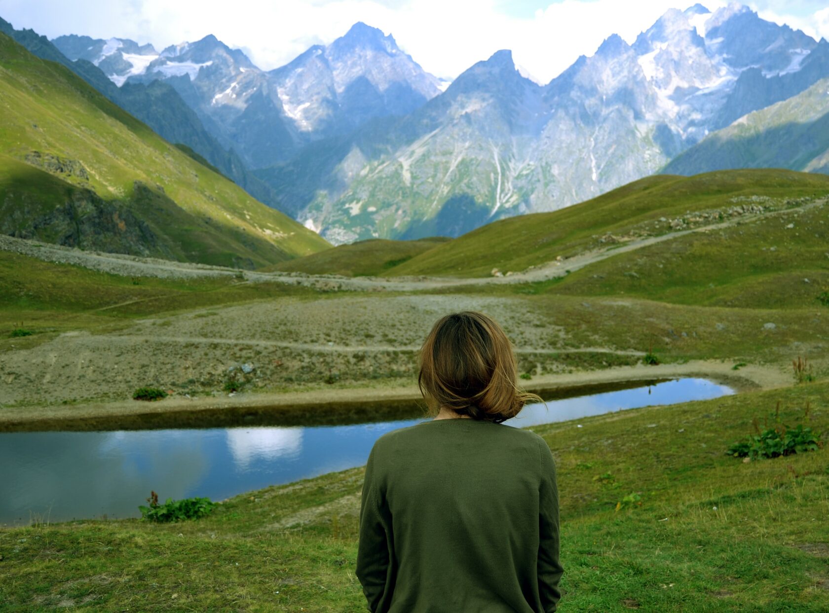 Woman near Lake