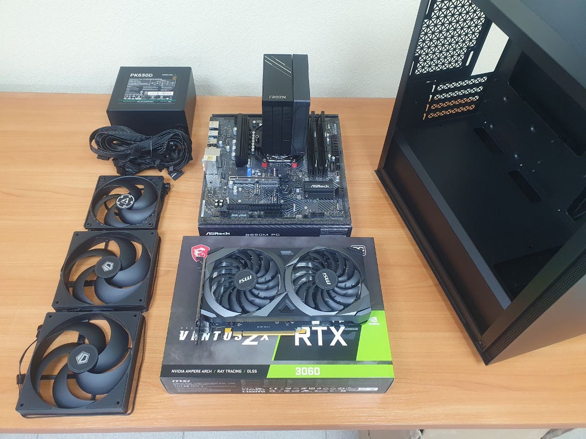 MSI RTX 3060 VENTUS 2X (12G) OC + G.Skill RIPJAWS S5 [F5-6000J3636F16GX2-RS5K] 32 ГБ.