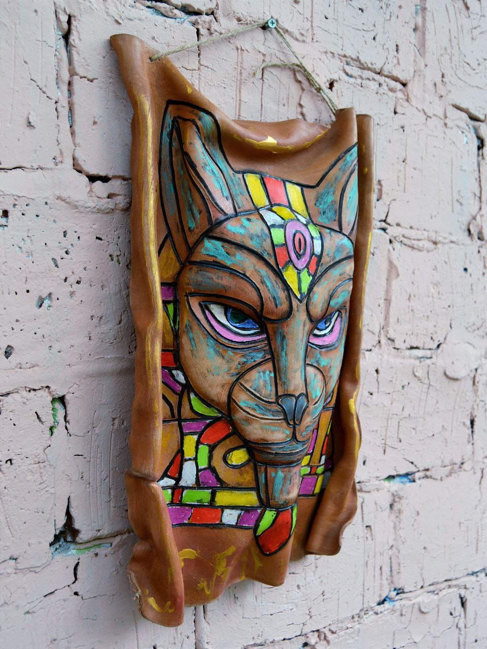 Маска из фактурной кожи настенная А.МузылевЪ &quot;Священное Животное №5&quot;