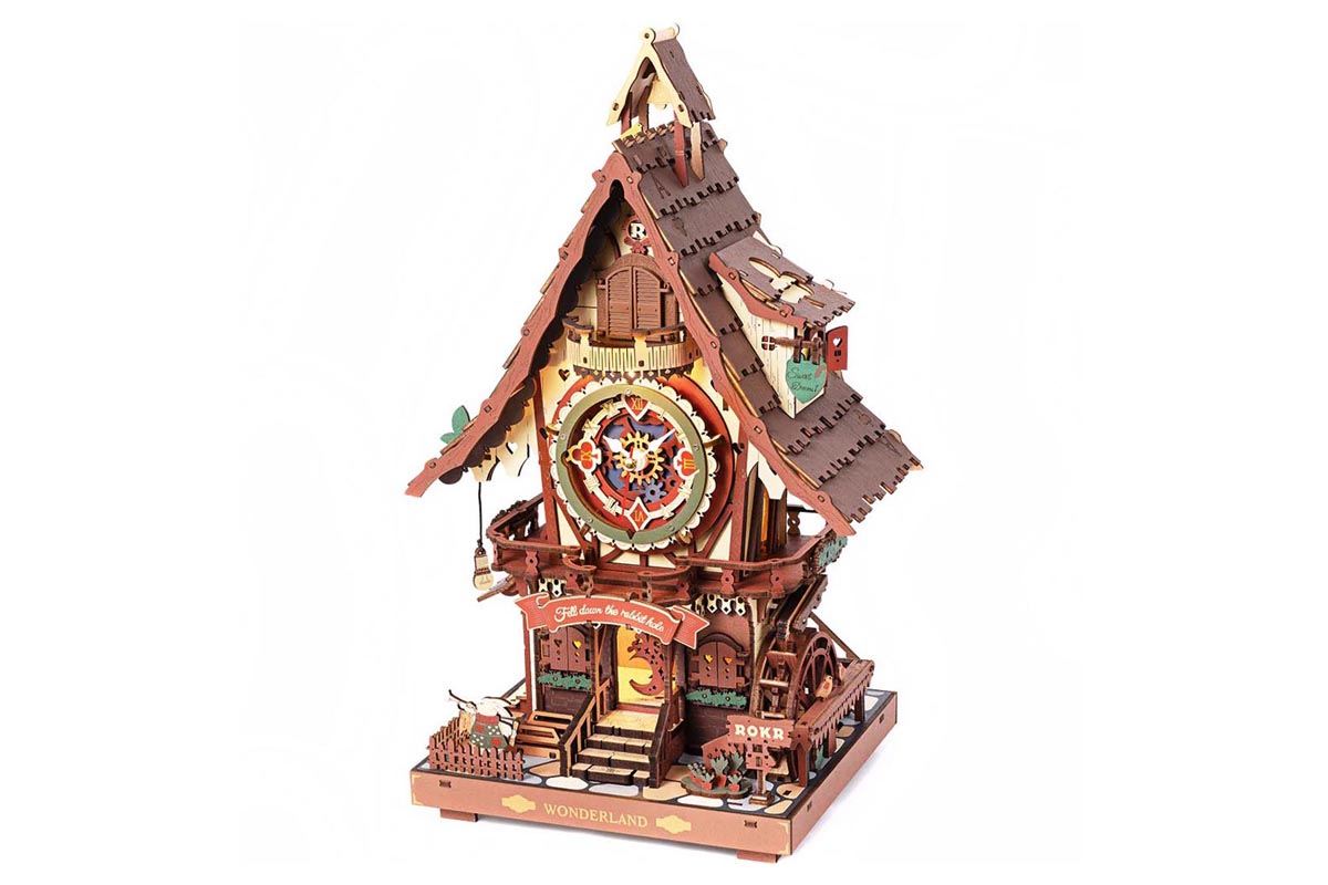 Machachev Rabbit Clock Маятниковые часы с кукушкой, подсветкой и сенсорным управлением ...