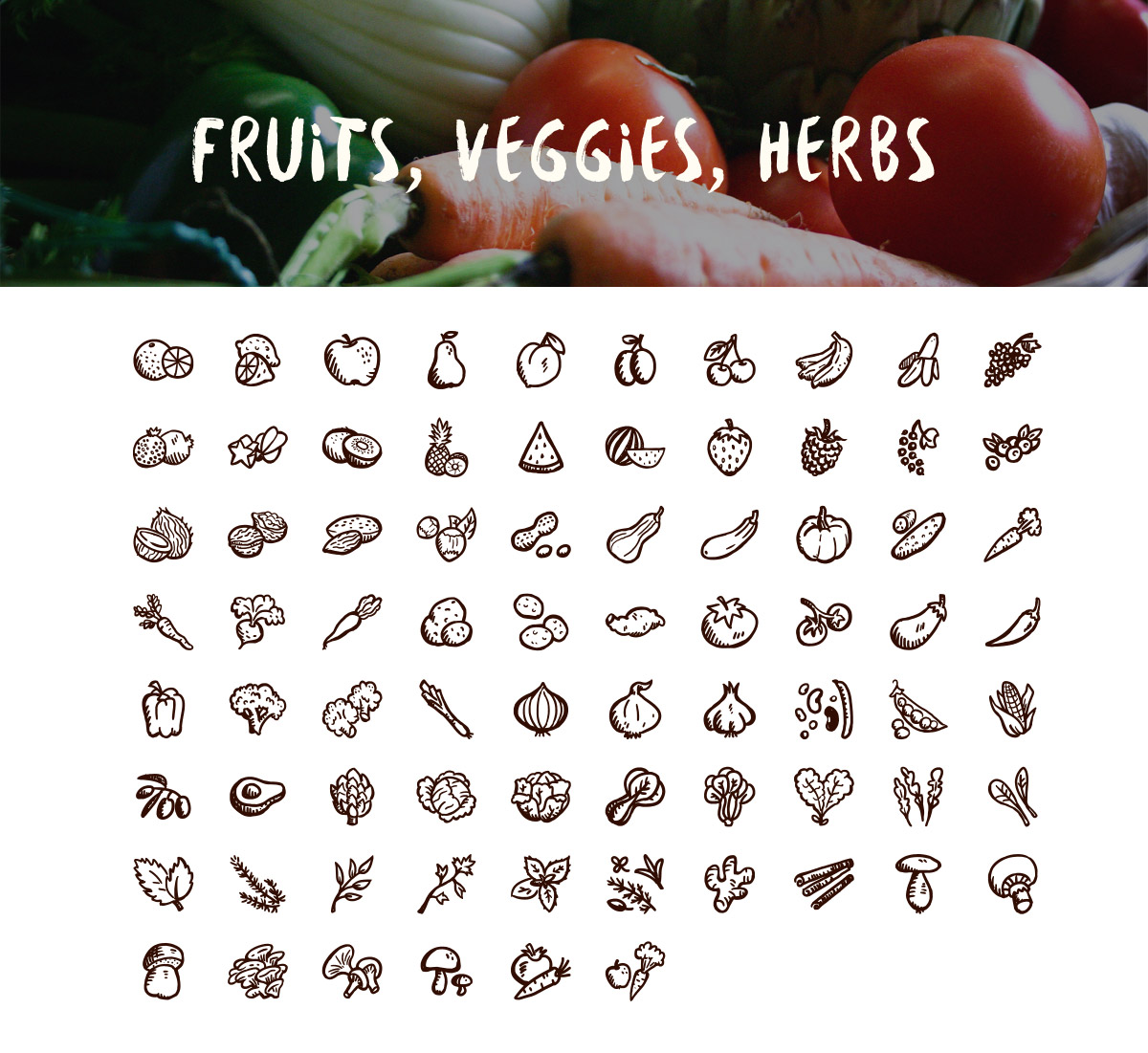 Tasty Icons — 500 hand-drawn food icons
