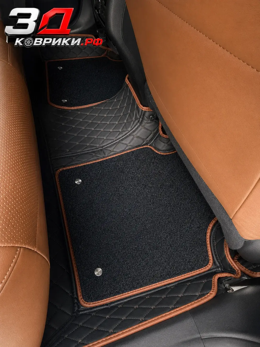 3D коврики Camry, посадка коврика в салоне