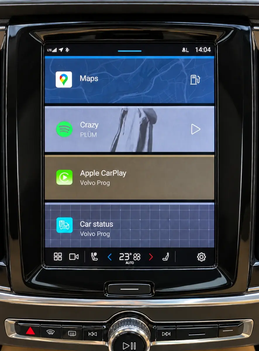 Прежний Android-интерфейс: английские подписи и Volvo Prog