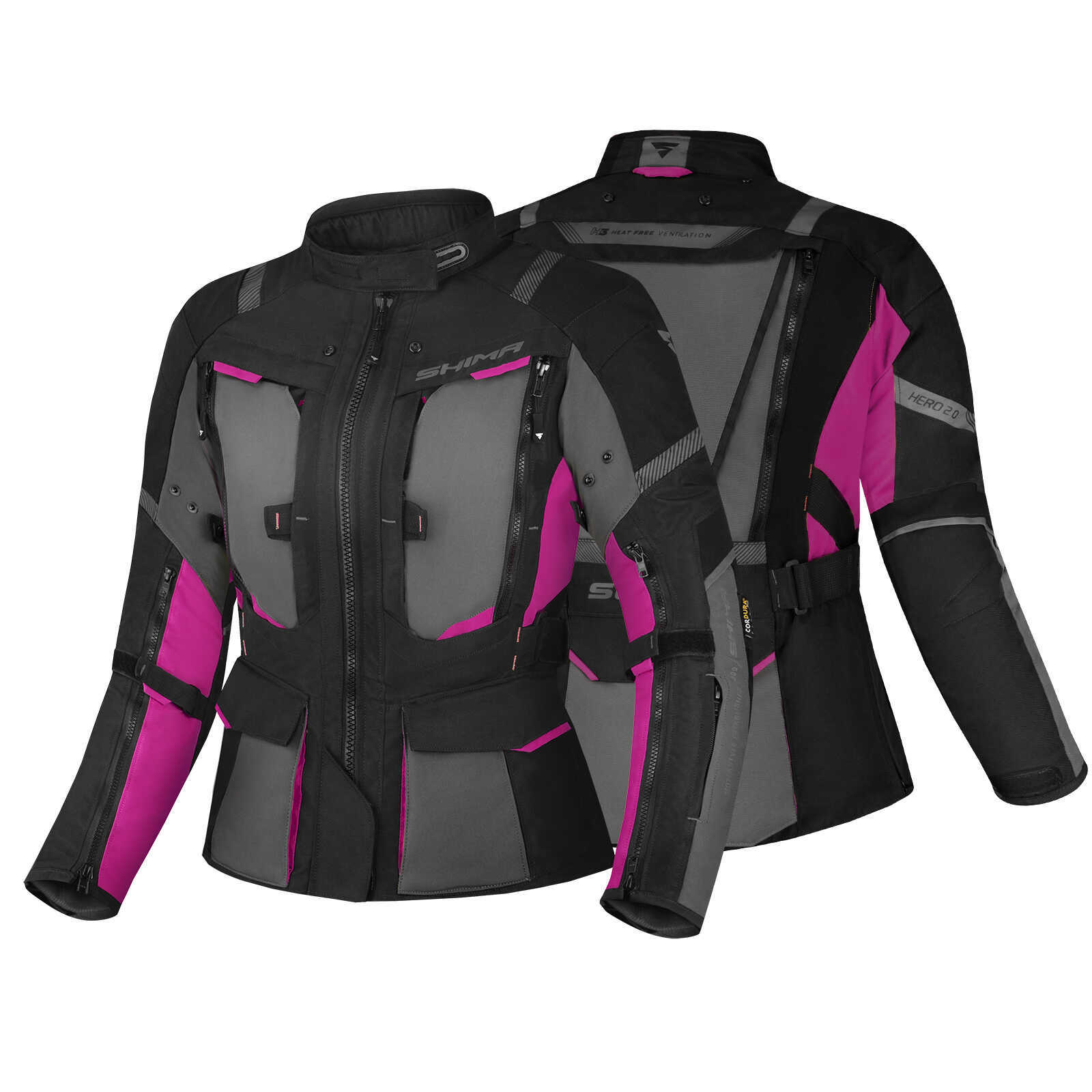 Туристическая мотокуртка SHIMA Hero 2.0 Lady Pink, розовый — в наличии в СПб