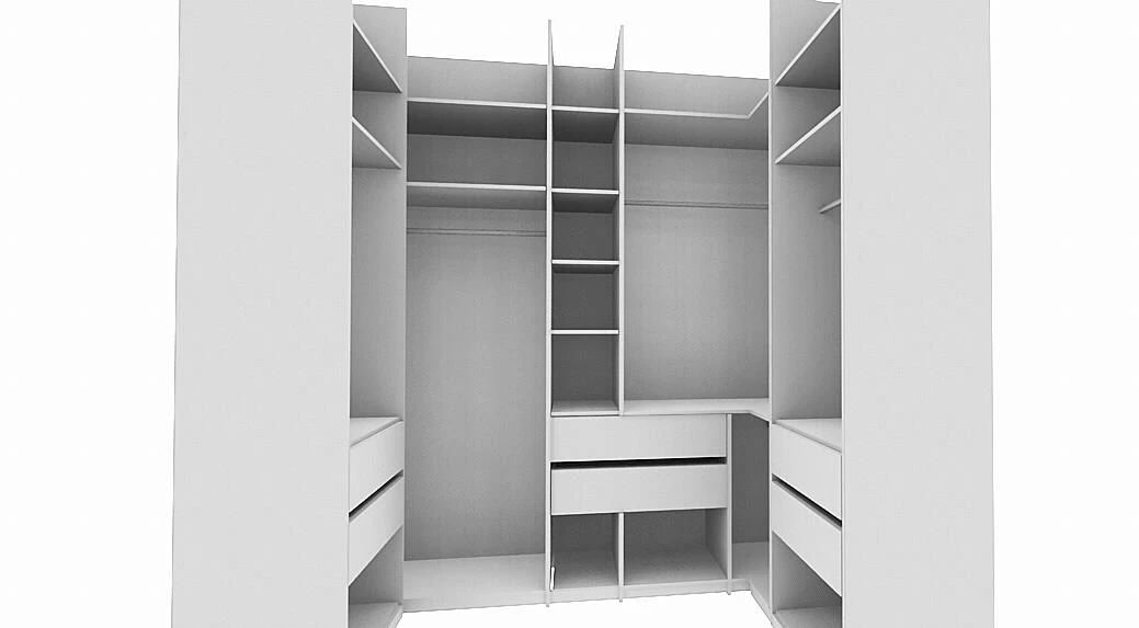 Гардеробная «Мия»: фронтальный 3D-ракурс