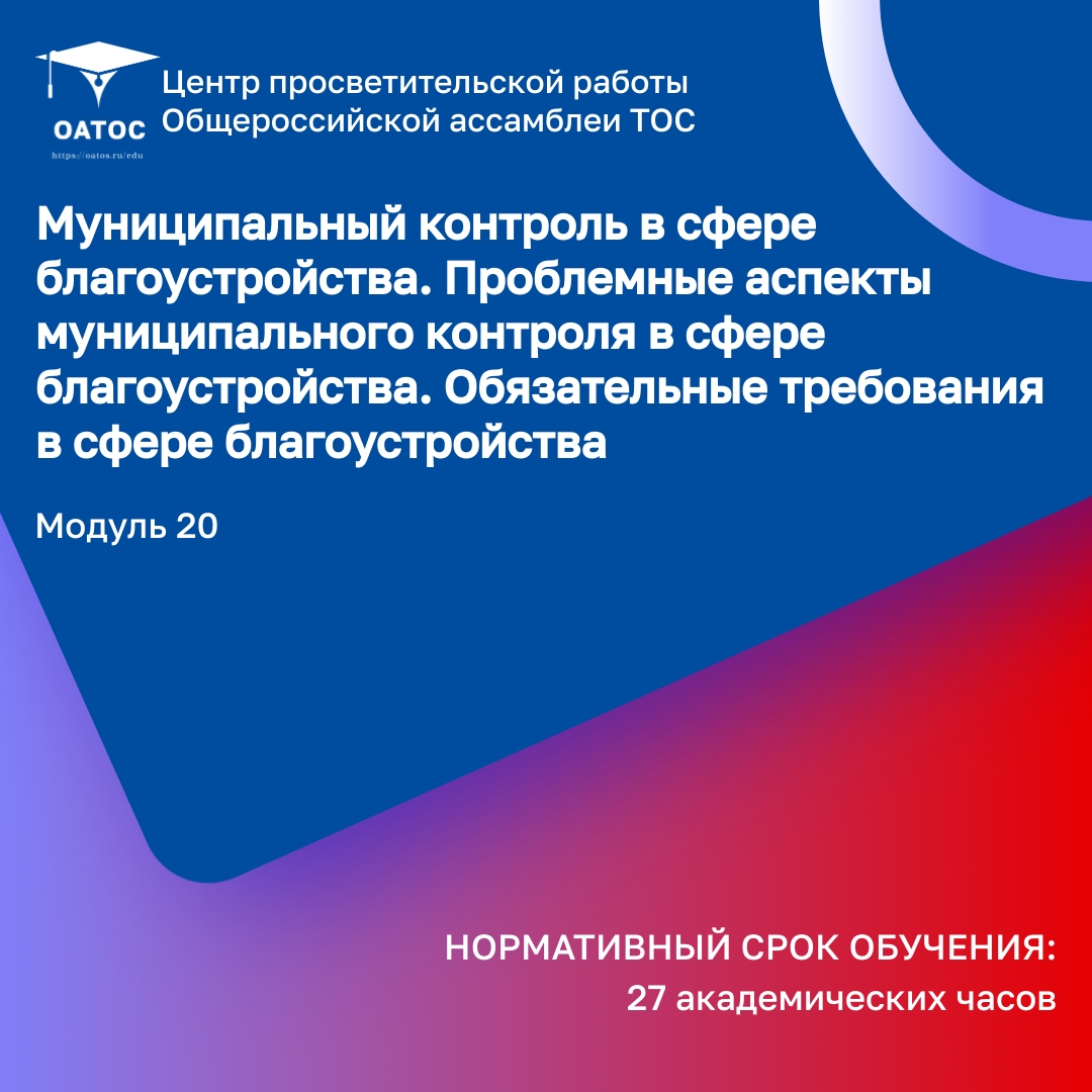 Муниципальный контроль в сфере благоустройства муниципального образования. Муниципальный контроль в сфере благоустройства муниципального образования