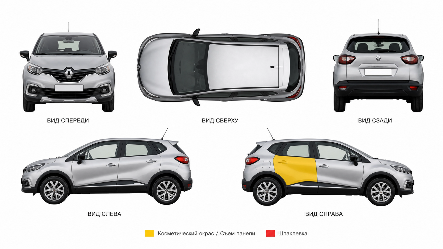 Карта ЛКП Renault Kaptur